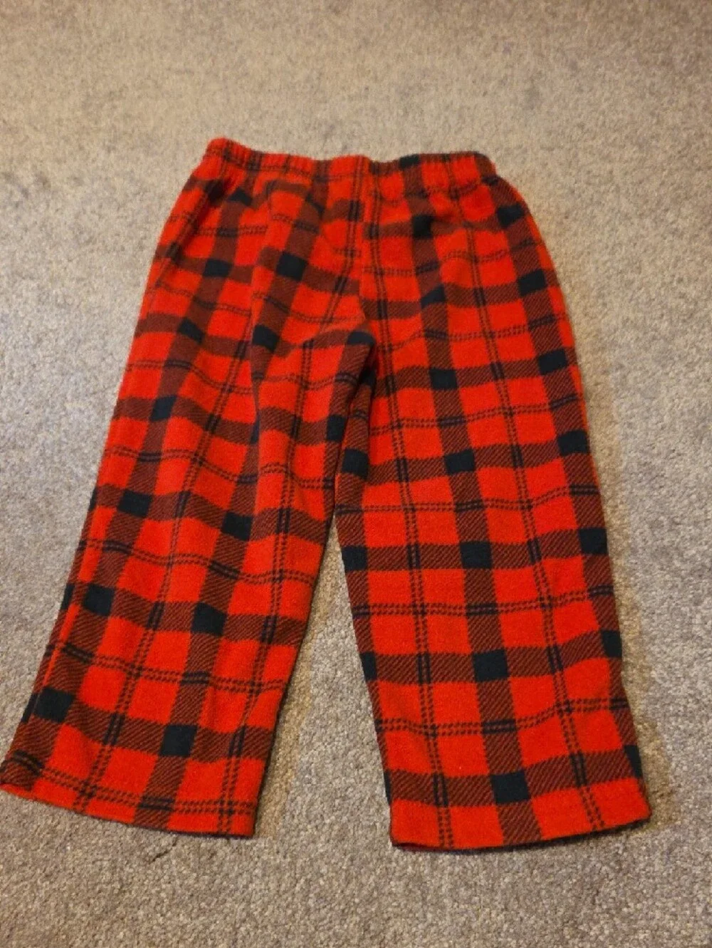 Carter's Red and Black Plaid Fleece Pajama Pants 3T